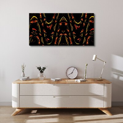 Canvas schilderij Dynamische lijnen in rood en geel