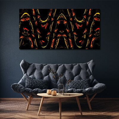 Canvas schilderij Dynamische lijnen in rood en geel