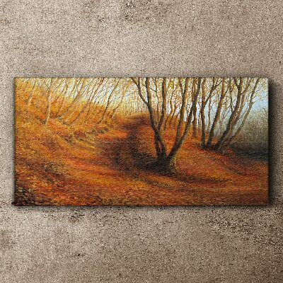 Schilderij op doek Gouden herfst in het bos