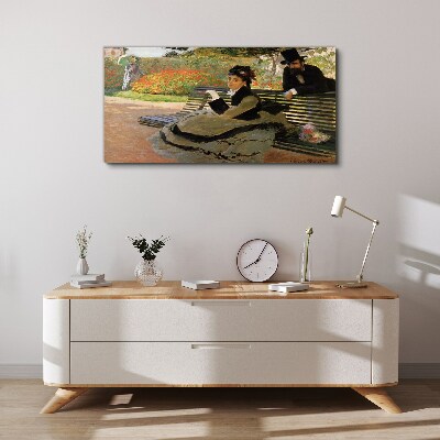 Canvas schilderij Een wandeling in de tuin