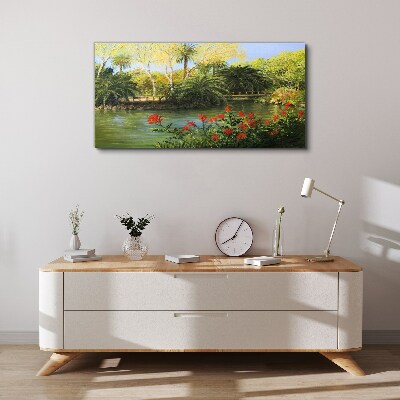 Foto op canvas Tropisch landschap met een rivier