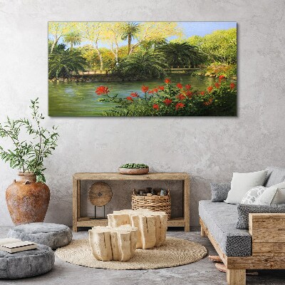 Foto op canvas Tropisch landschap met een rivier