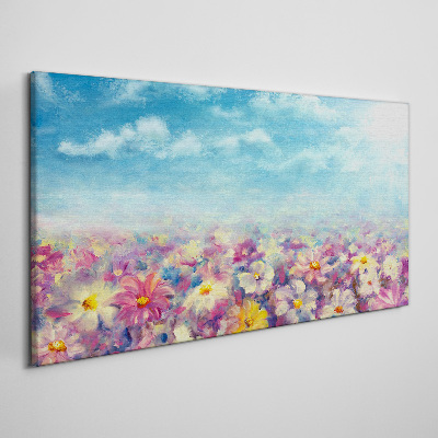 Foto op canvas Bloemenlandschap in blauw
