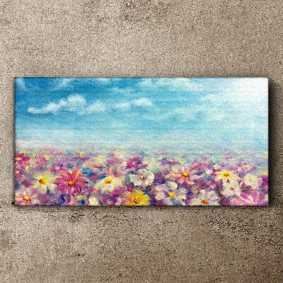 Foto op canvas Bloemenlandschap in blauw