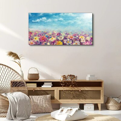 Foto op canvas Bloemenlandschap in blauw