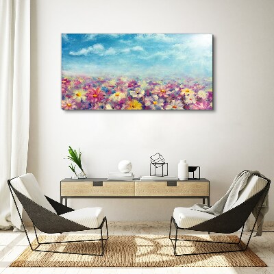 Foto op canvas Bloemenlandschap in blauw