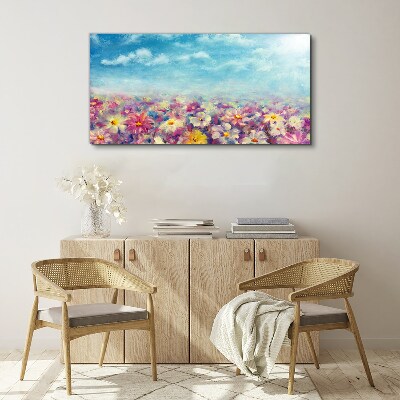 Foto op canvas Bloemenlandschap in blauw