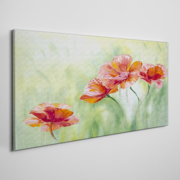 Canvas schilderij Bloemen in pasteltinten