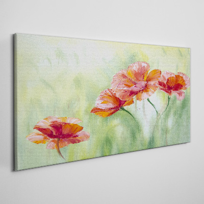 Canvas schilderij Bloemen in pasteltinten