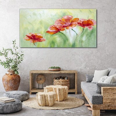 Canvas schilderij Bloemen in pasteltinten