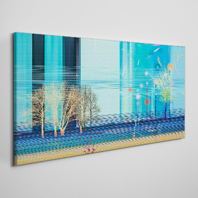 Canvas schilderij Winterlandschap in blauw