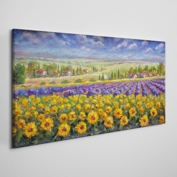 Schilderij op doek Een bloemenlandschap in het zonlicht
