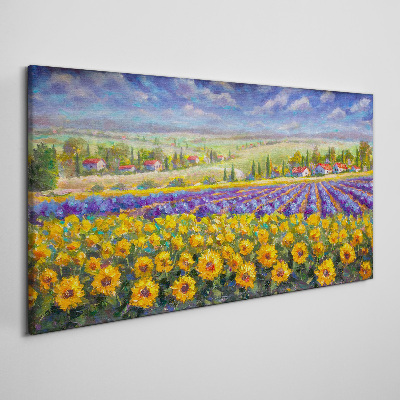 Schilderij op doek Een bloemenlandschap in het zonlicht
