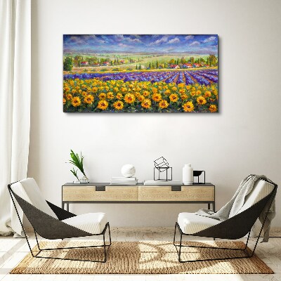 Schilderij op doek Een bloemenlandschap in het zonlicht