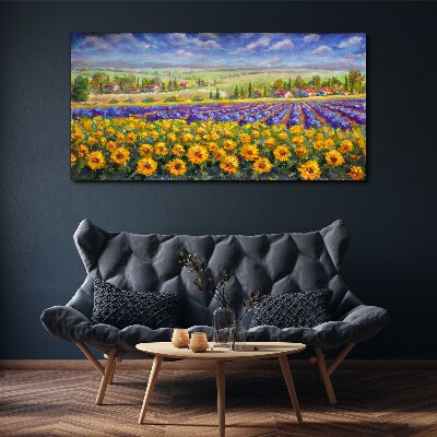 Schilderij op doek Een bloemenlandschap in het zonlicht