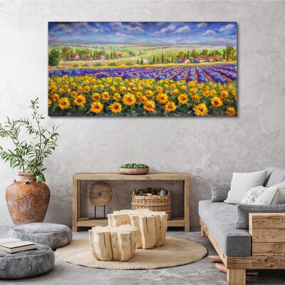 Schilderij op doek Een bloemenlandschap in het zonlicht