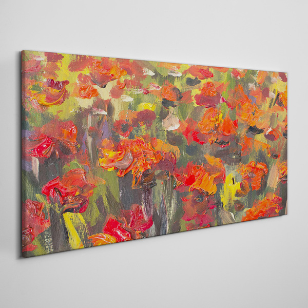 Canvas schilderij Een bloemenlandschap in intense kleuren