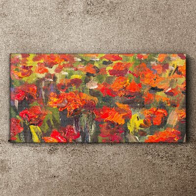 Canvas schilderij Een bloemenlandschap in intense kleuren