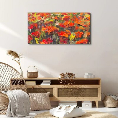 Canvas schilderij Een bloemenlandschap in intense kleuren