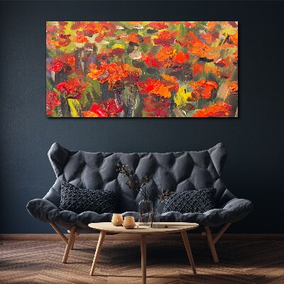 Canvas schilderij Een bloemenlandschap in intense kleuren