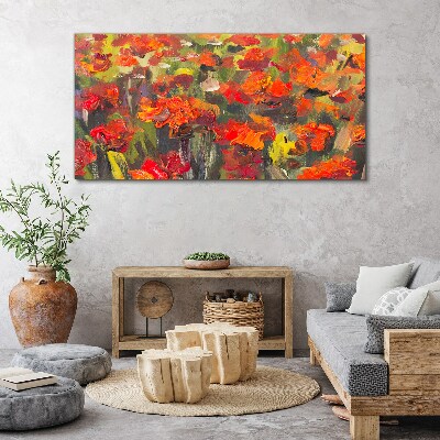 Canvas schilderij Een bloemenlandschap in intense kleuren