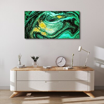 Foto op canvas Gouden accenten op een groene achtergrond