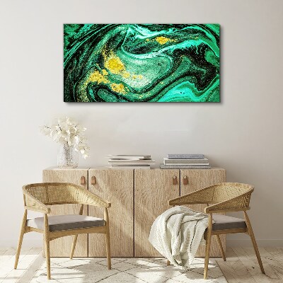 Foto op canvas Gouden accenten op een groene achtergrond