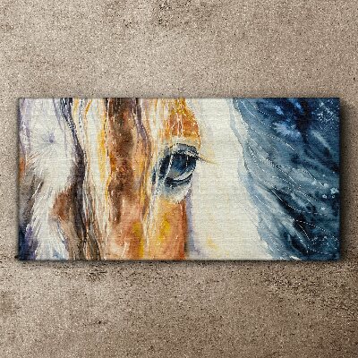 Canvas schilderij Aquarelportret van een paard