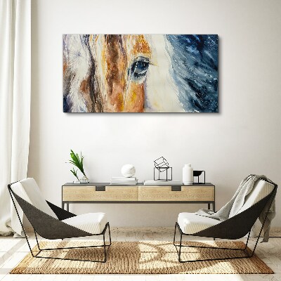 Canvas schilderij Aquarelportret van een paard