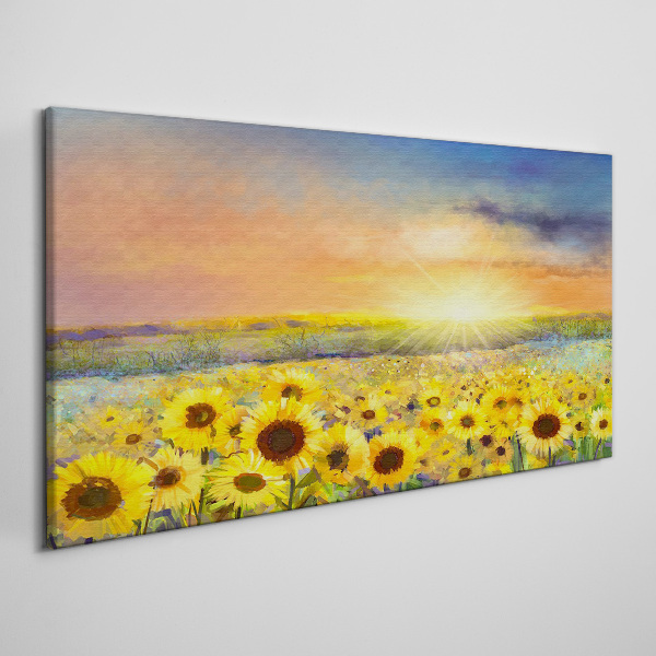 Foto op canvas Zonnig bloemenveld