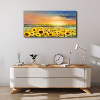 Foto op canvas Zonnig bloemenveld
