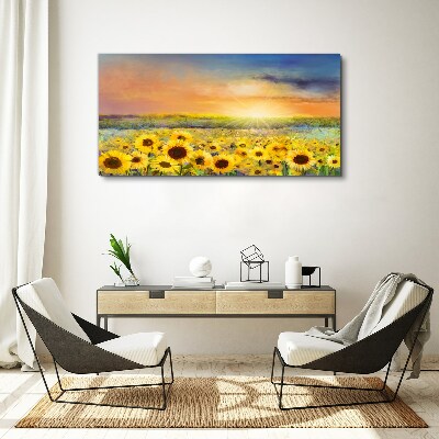 Foto op canvas Zonnig bloemenveld