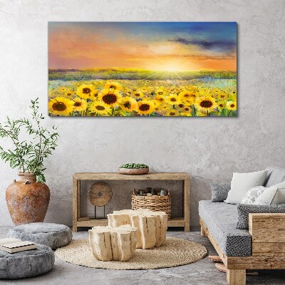 Foto op canvas Zonnig bloemenveld