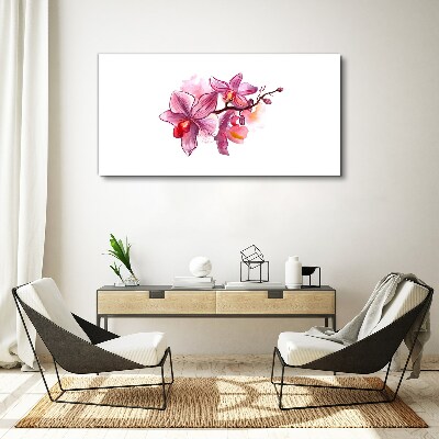 Foto op canvas Roze orchideeën op een witte achtergrond