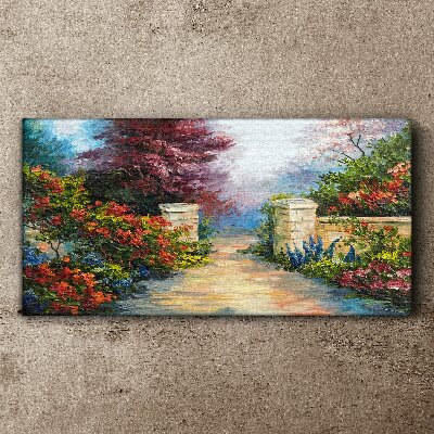 Schilderij op doek Een bloemenparadijs in kleuren