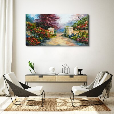 Schilderij op doek Een bloemenparadijs in kleuren