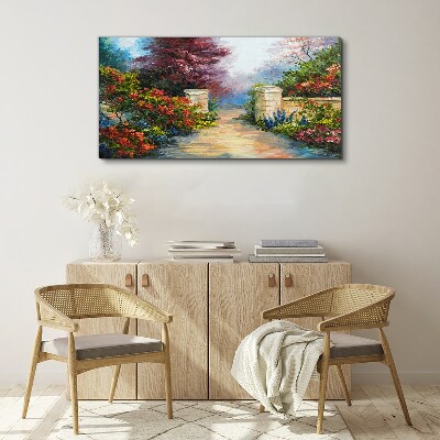 Schilderij op doek Een bloemenparadijs in kleuren