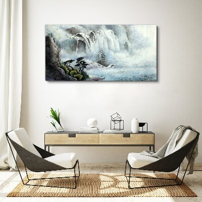 Foto op canvas Een waterval in een mystiek landschap