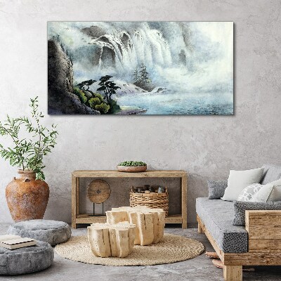 Foto op canvas Een waterval in een mystiek landschap