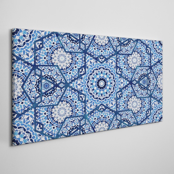 Canvas schilderij Geometrische patronen in tinten blauw