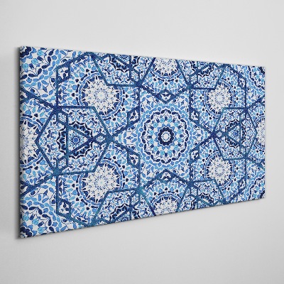 Canvas schilderij Geometrische patronen in tinten blauw