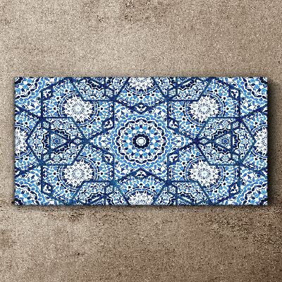 Canvas schilderij Geometrische patronen in tinten blauw