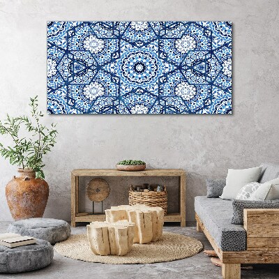 Canvas schilderij Geometrische patronen in tinten blauw