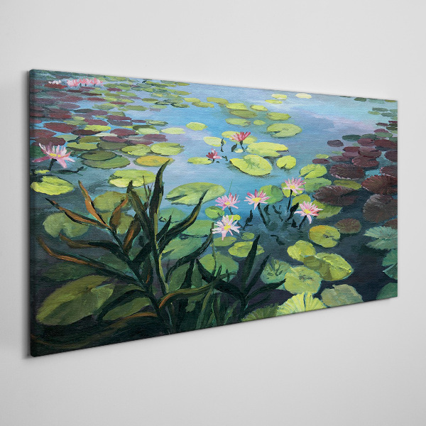 Canvas schilderij Waterlelies