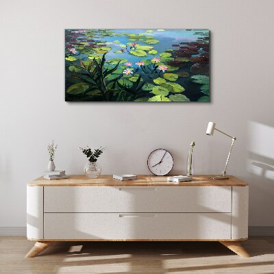 Canvas schilderij Waterlelies