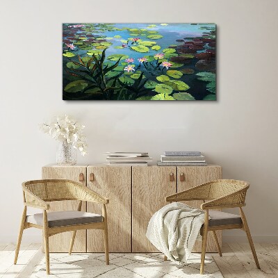 Canvas schilderij Waterlelies