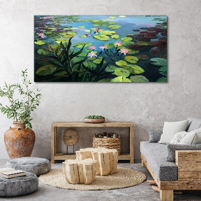 Canvas schilderij Waterlelies