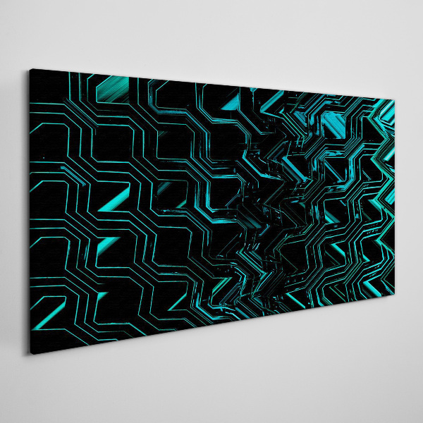Canvas schilderij Geometrie in turquoise tinten