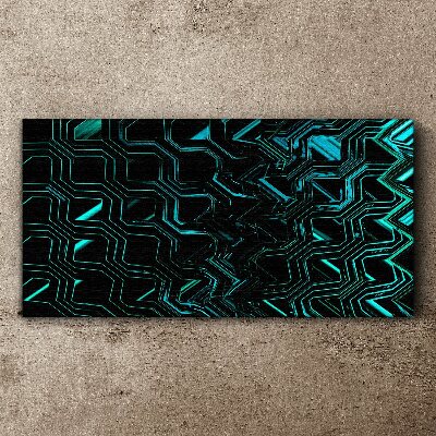 Canvas schilderij Geometrie in turquoise tinten