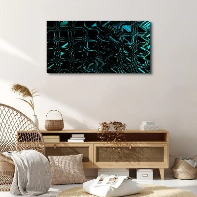 Canvas schilderij Geometrie in turquoise tinten